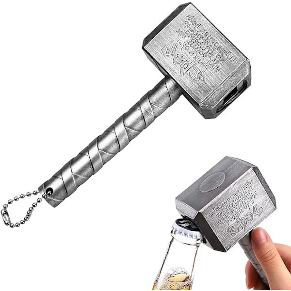 Hammar Flasköppnare Ölflasköppnare för Ölentusiaster Bar och Hembruk 16.5x7x4.5cm Silver