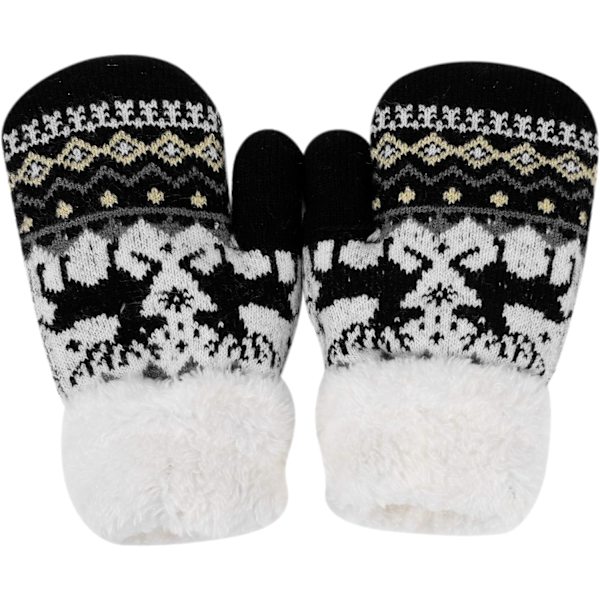 Barnegloves for ski - Vinterhansker strikket tykkere og fleecefôr