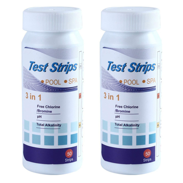3 i 1 teststrimler for varmtvannsbasseng, vannteststrimler, teststrimler for basseng og spa for klor-, pH- og alkalinitetstest
