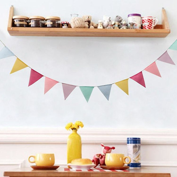 4 stk. farverige vimpler banner imiteret hessian banner