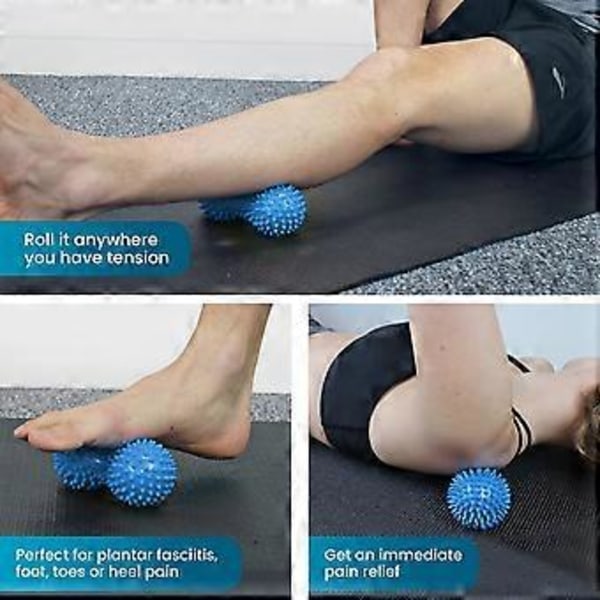 Hard piggete massasjeballrullesett - Perfekt for plantar fasciitt, triggerpunkt, dypvev, myofascial frigjøring