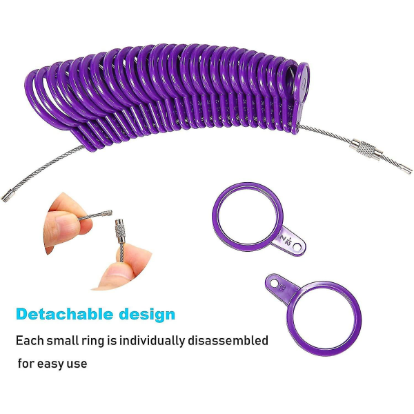 Ringstørrelsesmåler - Fingermålere Målerringverktøy 27 stk Størrelse 1-13（Lilla）