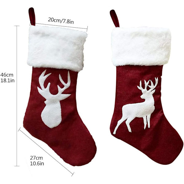 Julstrumpe Presentpåse 2st Julstrumpa Stor Godispåse C