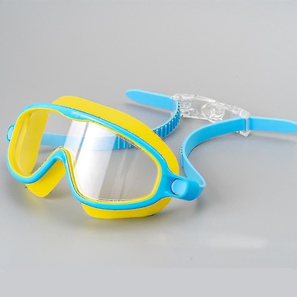 Kids Anti-fog Big Frame Swimming Goggles Adjustable Swim Glasses（Yellow）