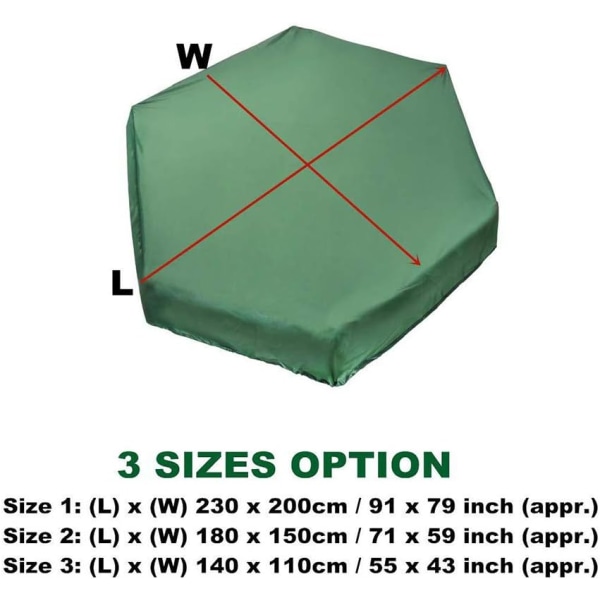 Sandkassedeksel（140*110cm）- Vanntett og støvtett - For sekskant