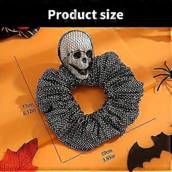Punk-pääkallokuminauhat Cool Dark -sarjan hiuslenkit joustava hiusnauha Halloween-teemainen kuminauha festivaaliasusteet musta