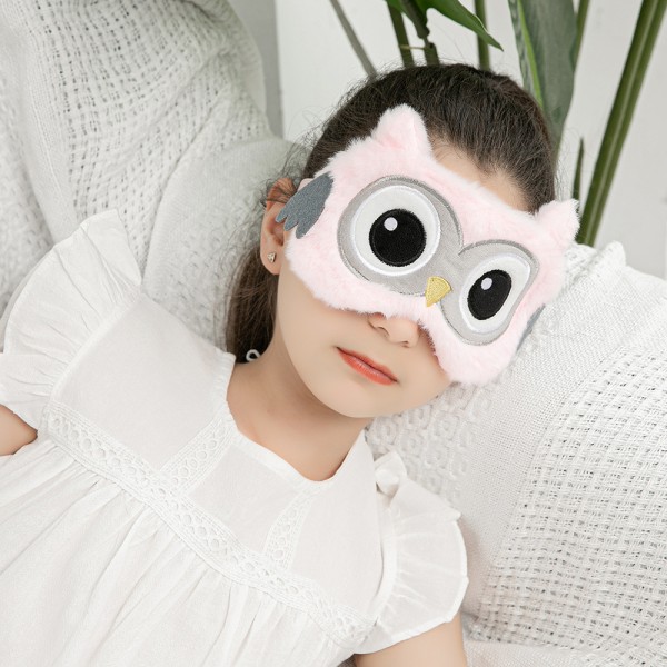 Animals Sleep Mask Women Kids Girls Plush Silk 3D Fluffy Night Ma