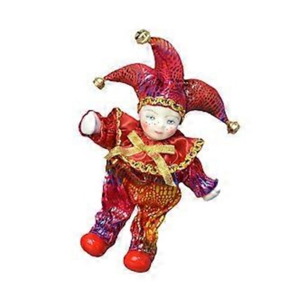 Porslinsclown Docka 18 cm Antik Docka Clown Figur för Fest Skrivbord Sovrum