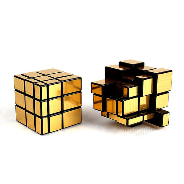 Peilikuutio 3x3 Nopeuskuutio Taikakuutio Palapeli Helppo kääntää（Kultainen）