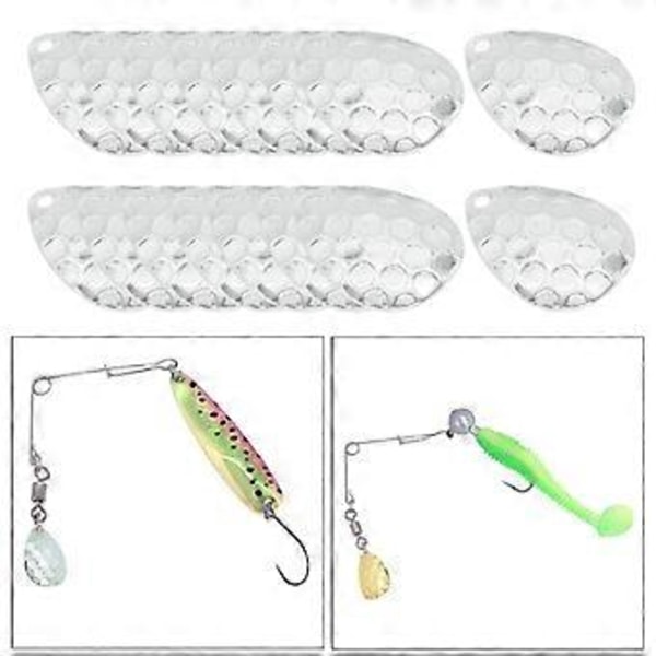 Kalastuslusikat Spinner - Spinner-kalastuslusikat vieheiden valmistukseen Kalastustarvikkeet DIY Kalastustarvikkeet 20 kpl (SilverE) Silver E