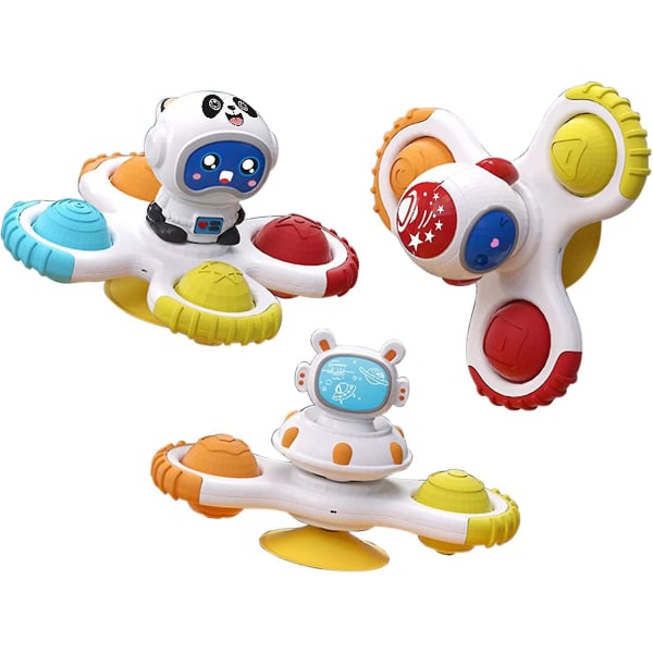 3pcs Suction Cup Spinner Toy For Baby 12 Months+,sensory Bath Toys For Toddlers 1-3,birthday Gifts