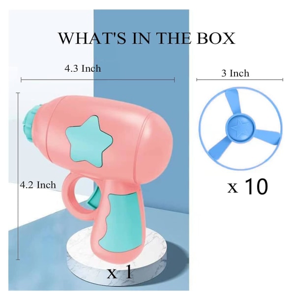 Färgglada flygande propellerleksaker för katter, kattleksak med 1 kastare och 10 skivor
