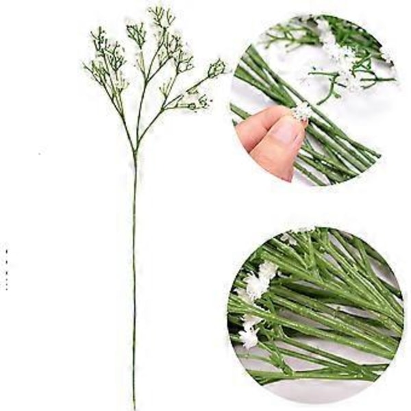 10 st 5-grenad 25 mesh A vit - blomsterarrangemang för hemmet plastblommor