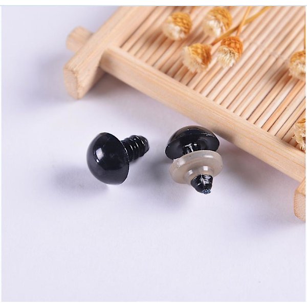 100 stk brune plast sikkerhetsøyne DIY sytilbehør for dukkebjørn utstoppede dyr Teddy Puppet Making 9MM