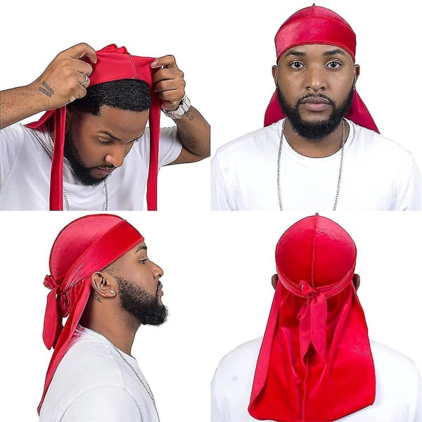 1 st mjuk lång svans sammet unisex Durag pirathatt för utomhuscykelsporter