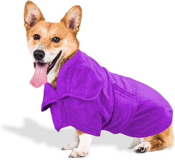 Mikrofiber badekåbe til hunde, absorberende hundebadekåbe til, justerbar M