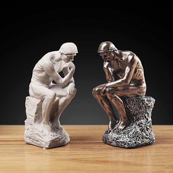 Resin Thinker Staty Ornament Heminredning Tillbehör Simulat