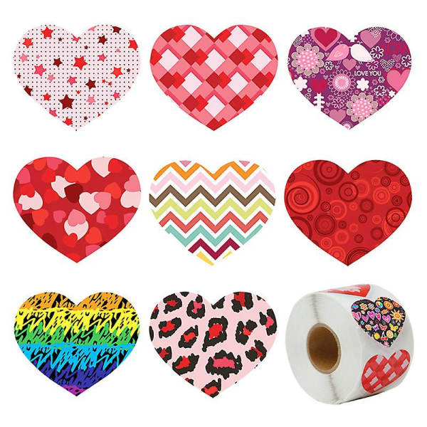500 stk/rull Kjærlighetsetiketter for Valentinsdagskort, gaver og dekor