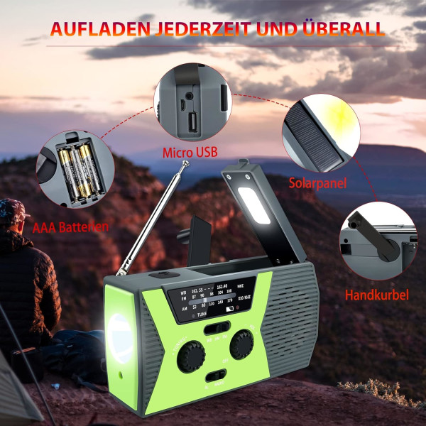 Nödradio, vevradio, solcellsradio, väderradio