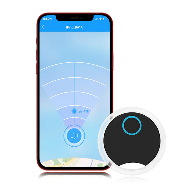 Musta 4 kpl:n sarja Mini Gps Tracker Pyöreä Piilotettu Pieni Kannettava Ulko