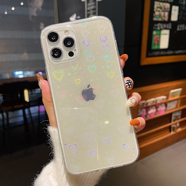 Transparent laser glitter iPhone 14 ProMax mobildeksel (ikke kompatibel med iPhone 14 Pro)