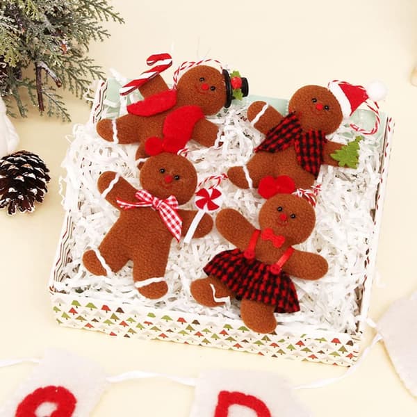 4 st pepparkaksgubbe dockor prydnader pepparkaksgubbe jul