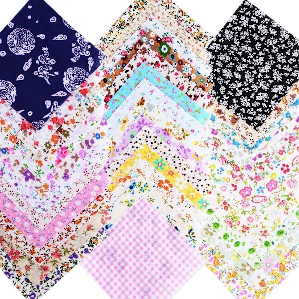 Patchworktyg 10x10cm färgglad bomullstygpaket 60 st