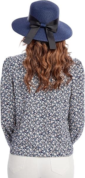 Halm solhatt för kvinnor sommar Bowknot strand hopfällbara hattar UV Pro