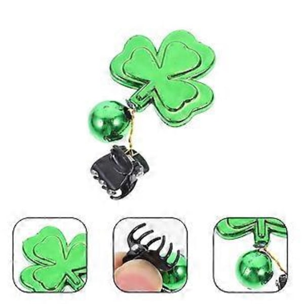 10 ST Festival Klöver Mustaschklämmor St Patrick's Day Skägg Glänsande Hänge Klämma Skägg Ornament Ansiktshår Prydnader Tomteskägg Hårdekor