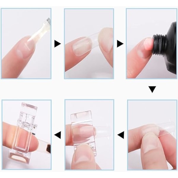 5 genomskinliga nagelnångar Kristall nagelklämma Nagelförlängningsklämma Nail Art Tool Clip Nagelnångare för Quick Gel