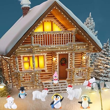 4 Vinterharpiks Pingvin Snøfnugg Mini Dukke Leker Mini Jul Do