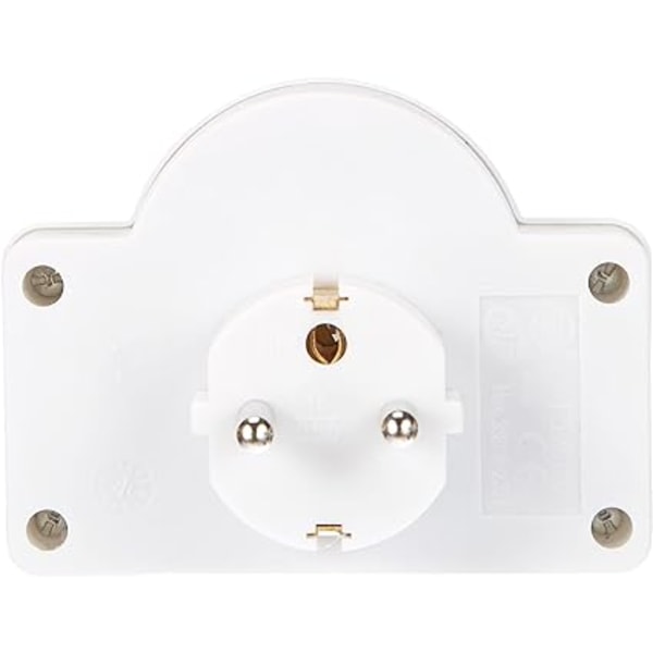 White Multiple Socket Adapter with Switch 2 Sockets 16A