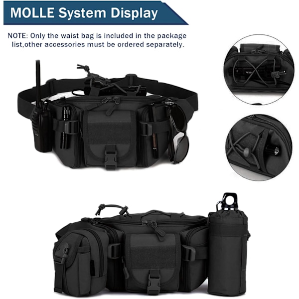 Fanny Pack Sotilas Taktinen Vyölaukku Monitoimilaukku Vedenkestävä