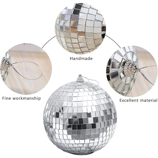 12 st 1,2 tum silver spegel discokulor julgranskula H