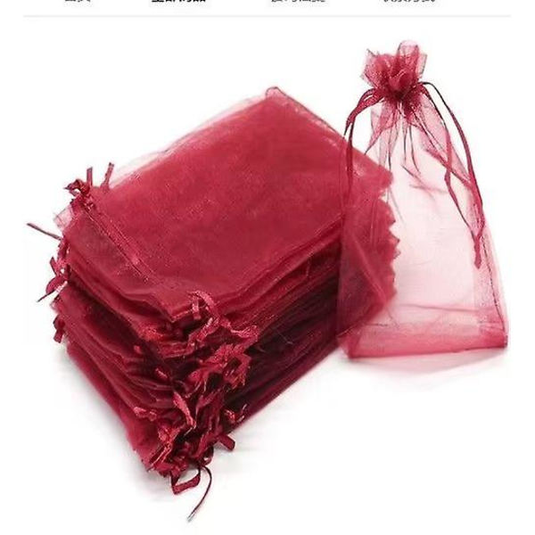 50 stk. Bundtbeskyttelsespose 17x23cm Drue Frugt Organza Pose Med Træk snor Giver Total Beskyttelse (20*30CM 200stk Rød)