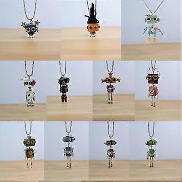 DIY Puinen Palikkarobotti Kaulakoru Tyylikäs Solisluuketju Säädettävä Pituus Chokerit Unisex Punk Solisluuketju Koriste FN10025