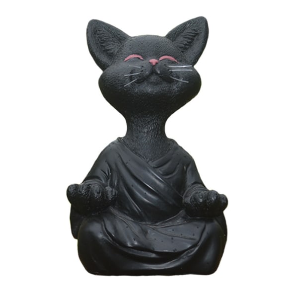 Sjov Buddha kat figur, samleobjekt yoga meditation, gaver