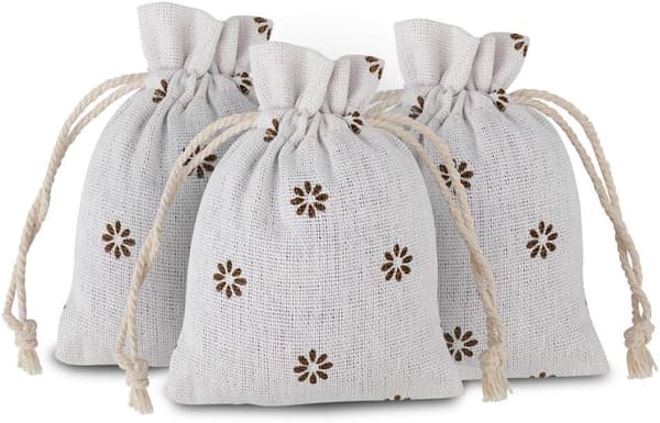 20-pack chic bomullsduk dragsnöre påsar presentpåsar bröllop
