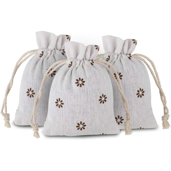 Pack of 20 Chic Cotton Canvas Drawstring Bags Gift Pouches Weddin