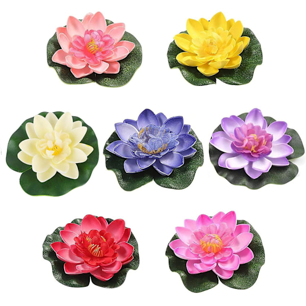 7 stk. Kunstige Flydende Skum Lotus Blomster Dam Planter Lotus Liljer Til Bryllup Akvarier Dekoration