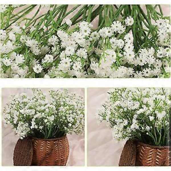 10 st 5-grenad 25 mesh A vit - blomsterarrangemang för hemmet plastblommor