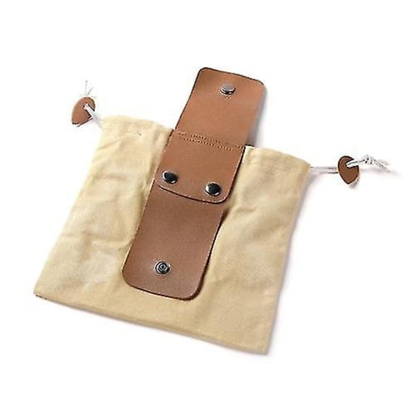 Foderpåse i läder och canvas, hopfällbar väska för camping och foderplockning, khaki