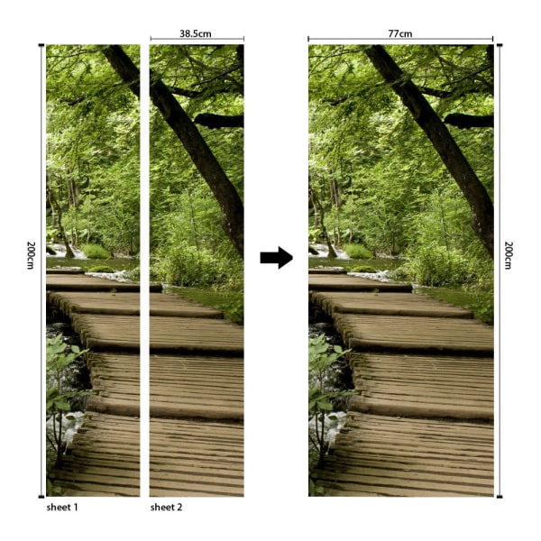 3D Greenway Dørklistremerke Veggklistremerke Dørklistremerke