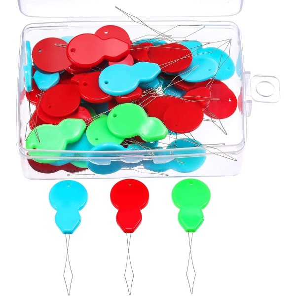 20 stycken nålträdare med genomskinlig låda, olika färger