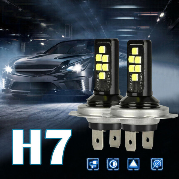Bil H7 LED-ljus Strålkastare Lamplampor Helljus 240W 6000K K
