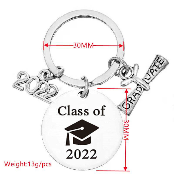 9 stk. Klasse af 2022 Skole Nøglering Graduering Gaver