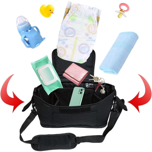Stor Kapacitet Barnevogn Pusletaske Organiser Mumie Klapvogn Taske Buggy
