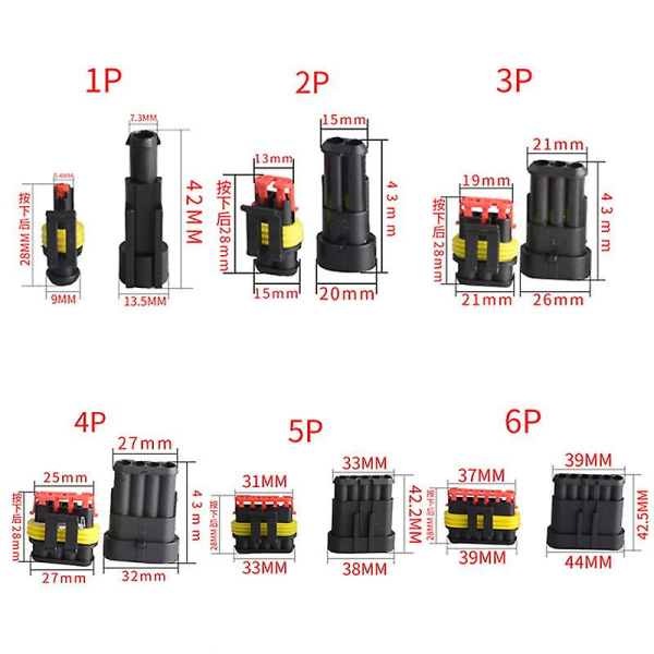 Ledningsforbindelse, Vandtæt stik, Vandtætte elektriske stik 1/2/3/4 Pin Bil Vandtæt Hurtigstik