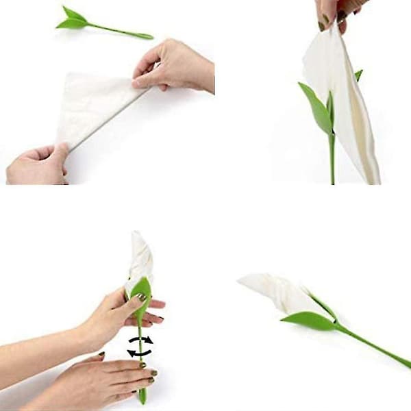Rull Blomsterserviettholder Bloom Serviettholder for Borddekorasjon（8 stk）