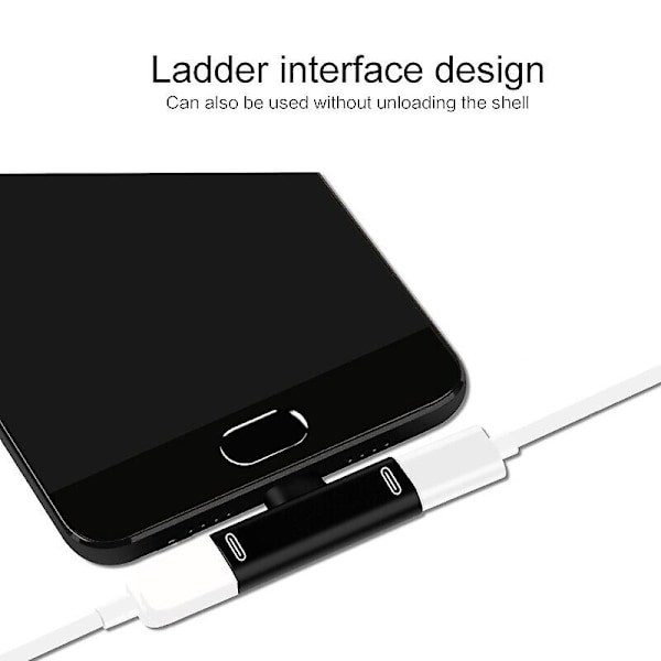 Dobbelt Type C Usb-c Hovedtelefon Hovedtelefon Lyd Opladning Oplader Adapter Splitter